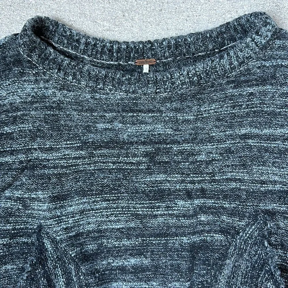 Free People In My Pocket Cropped Boxy Sweater w/ Pockets in Charcoal Grey XS - Picture 4 of 15